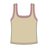 Square Neck Ribbed Tank with Lace Trim