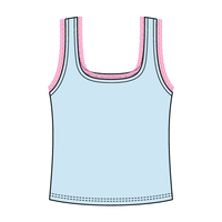 Square Neck Ribbed Tank with Lace Trim