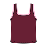 Square Neck Ribbed Tank with Lace Trim