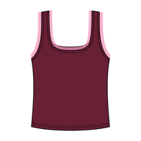 Square Neck Ribbed Tank with Lace Trim