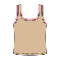Square Neck Ribbed Tank with Lace Trim