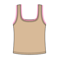Square Neck Ribbed Tank with Lace Trim