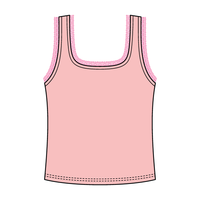 Square Neck Ribbed Tank with Lace Trim