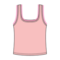 Square Neck Ribbed Tank with Lace Trim