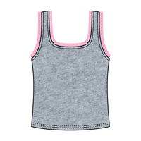 Square Neck Ribbed Tank with Lace Trim
