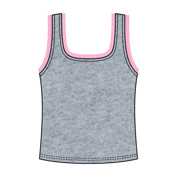 Square Neck Ribbed Tank with Lace Trim