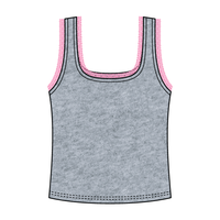 Square Neck Ribbed Tank with Lace Trim