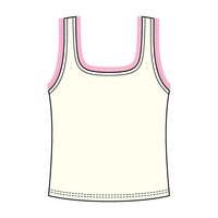 Square Neck Ribbed Tank with Lace Trim