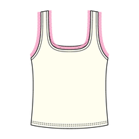 Square Neck Ribbed Tank with Lace Trim