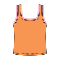 Square Neck Ribbed Tank with Lace Trim