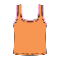 Square Neck Ribbed Tank with Lace Trim