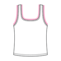 Square Neck Ribbed Tank with Lace Trim
