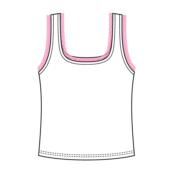Square Neck Ribbed Tank with Lace Trim