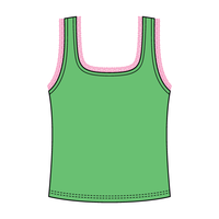 Square Neck Ribbed Tank with Lace Trim
