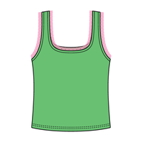 Square Neck Ribbed Tank with Lace Trim