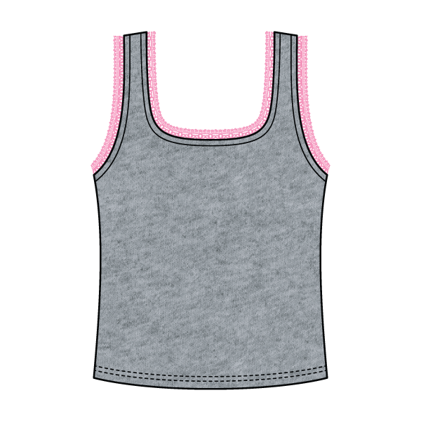 Square Neck Ribbed Tank with Lace Trim