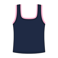 Square Neck Ribbed Tank with Lace Trim