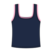 Square Neck Ribbed Tank with Lace Trim