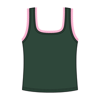 Square Neck Ribbed Tank with Lace Trim
