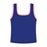 Square Neck Ribbed Tank with Lace Trim