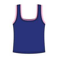 Square Neck Ribbed Tank with Lace Trim