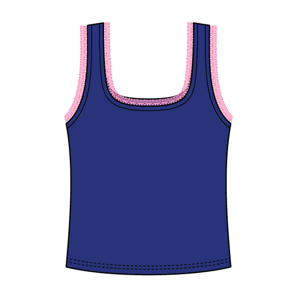 Square Neck Ribbed Tank with Lace Trim