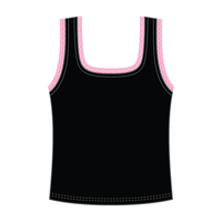Square Neck Ribbed Tank with Lace Trim