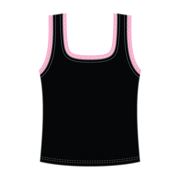 Square Neck Ribbed Tank with Lace Trim