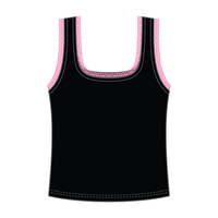 Square Neck Ribbed Tank with Lace Trim