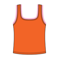 Square Neck Ribbed Tank with Lace Trim