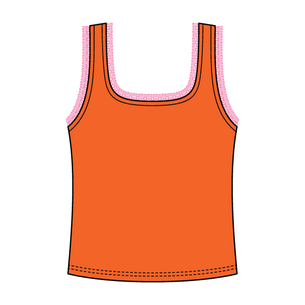 Square Neck Ribbed Tank with Lace Trim