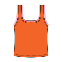 Square Neck Ribbed Tank with Lace Trim