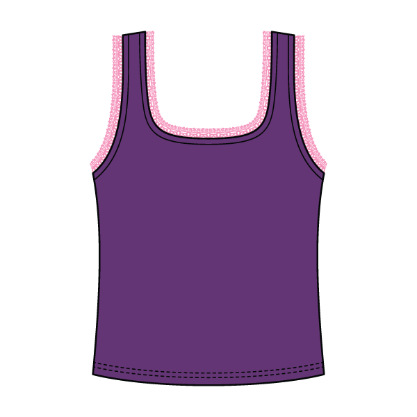 Square Neck Ribbed Tank with Lace Trim