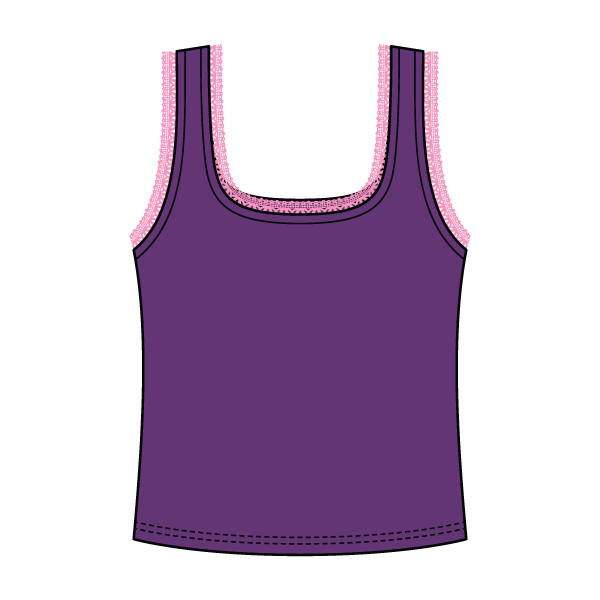 Square Neck Ribbed Tank with Lace Trim