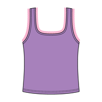 Square Neck Ribbed Tank with Lace Trim