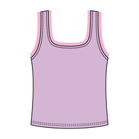 Square Neck Ribbed Tank with Lace Trim