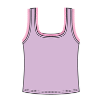 Square Neck Ribbed Tank with Lace Trim
