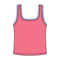 Square Neck Ribbed Tank with Lace Trim