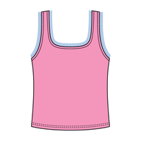 Square Neck Ribbed Tank with Lace Trim