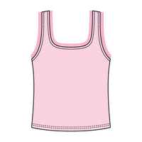 Square Neck Ribbed Tank with Lace Trim