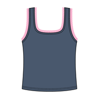 Square Neck Ribbed Tank with Lace Trim