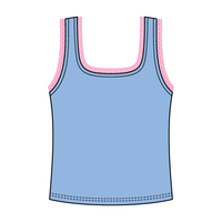 Square Neck Ribbed Tank with Lace Trim