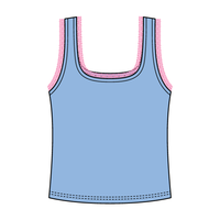 Square Neck Ribbed Tank with Lace Trim