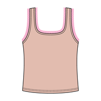 Square Neck Ribbed Tank with Lace Trim