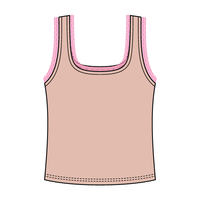 Square Neck Ribbed Tank with Lace Trim
