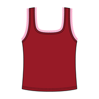 Square Neck Ribbed Tank with Lace Trim
