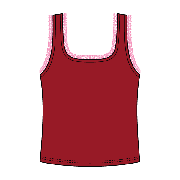 Square Neck Ribbed Tank with Lace Trim