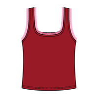 Square Neck Ribbed Tank with Lace Trim