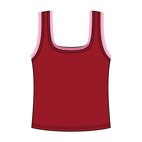 Square Neck Ribbed Tank with Lace Trim