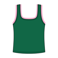 Square Neck Ribbed Tank with Lace Trim